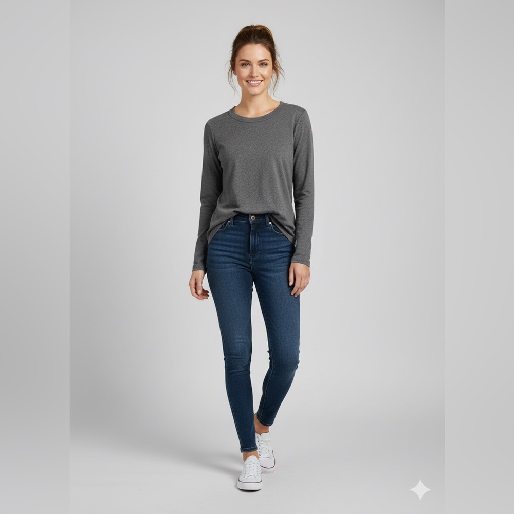 Central Park West Grey Cotton Long Sleeve Top XXL
Gray Crew Neck Minimalist